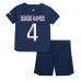 Billige Paris Saint-Germain Sergio Ramos #4 Hjemmetrøye Barn 2023-24 Kortermet (+ korte bukser)